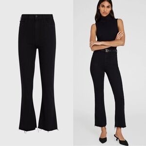 MOTHER Jeans Hustler Ankle Fray in Not Guilty Black Size 29